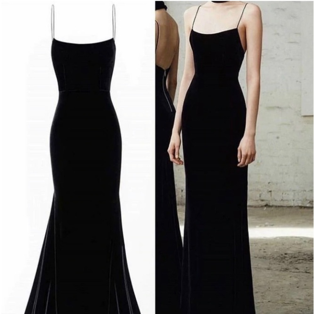 Elegant Black Velvet Mermaid Dress